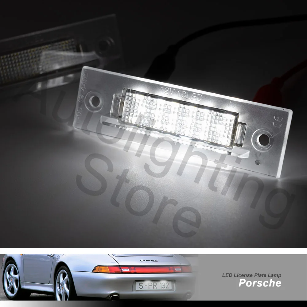 2PCS LED License Number Plate Light For Porsche 911 Carrera 928 964 968 993 996 Boxster 986 1989-1995 OEM # 9646316200101C