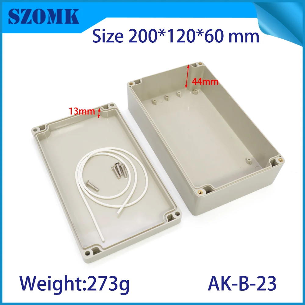 1 Piece 200*120*60mm szomk waterproof enclosure circut board enclosure project case plastic housing electronics device box