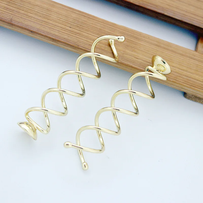 25pcs 5.4cm gold color Spiral Spin Bobby Pin with tray Hair Clip Twist Braiders Barrette Hairpins Hair Braider DIY Headdress