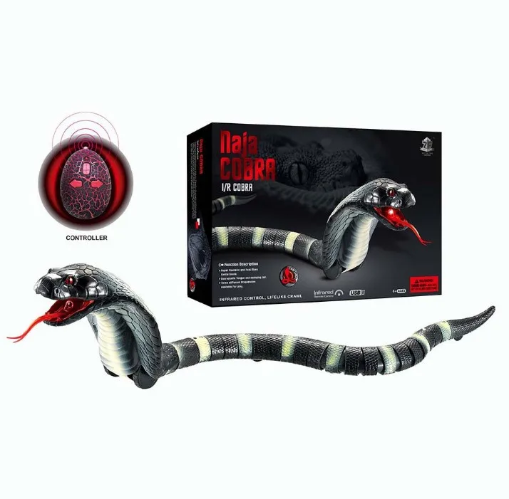 1Pcs Kitoz RC Snake Naja Cobra Viper Remote Control Toy Infrared Simulated Animal Novelty Trick Terrifying Mischief Joke Gift