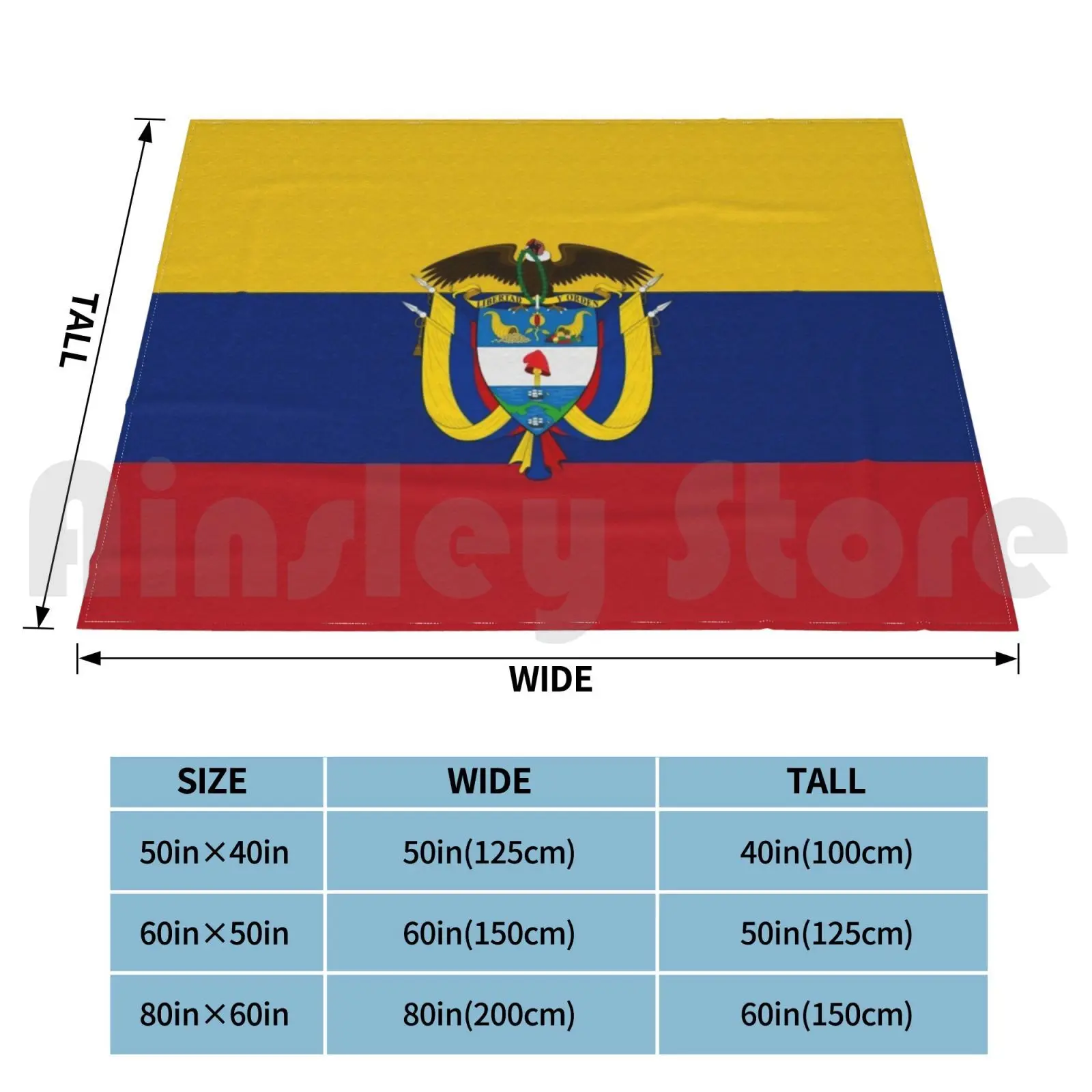 Blanket Flag Of Colombia , Patriotic Gift 1808 Republic Of Colombia Flag Of Colombia Emblem Of