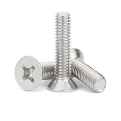 10pcs 1/4-20 UNC US Coarse Thread 304 A2-70 Stainless Steel Cross Recess Phillips Flat Countersunk Head Screw Bolt L=3/8
