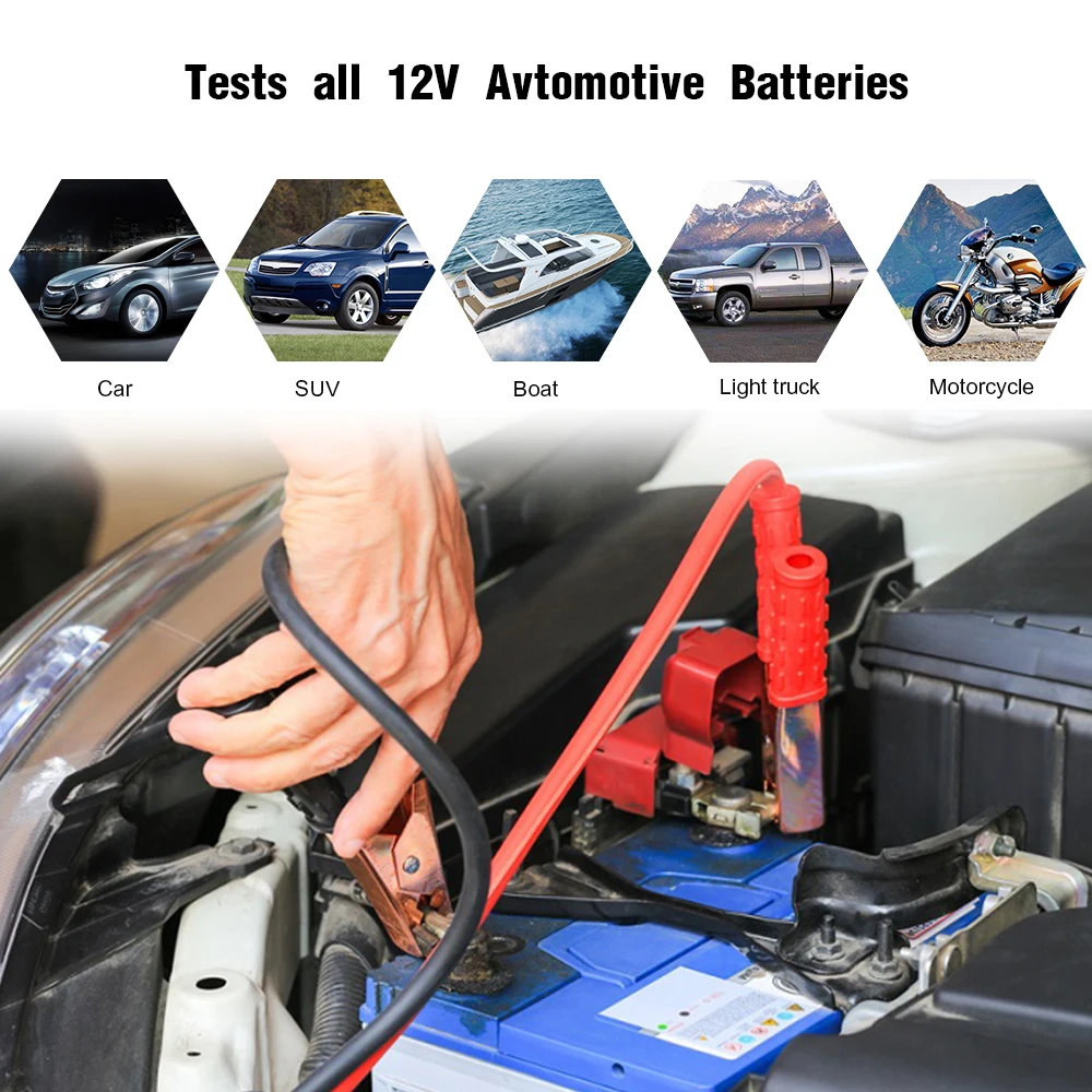 KONNWEI KW208 12V Battery Tools Tester BM550 Cranking Charging Circut Tester Battery Analyzer Car Battery