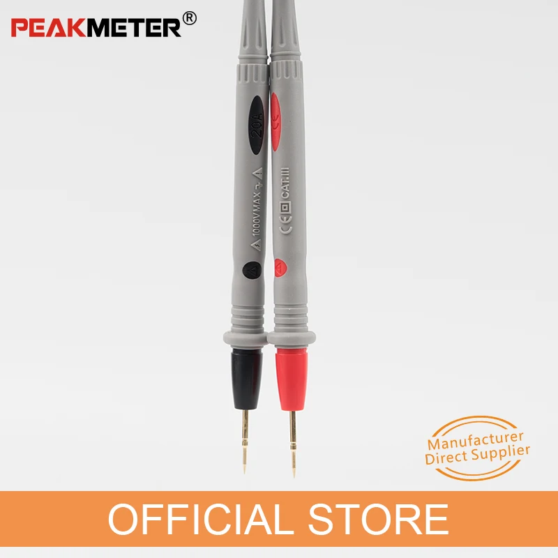 PEAKMETER Double Layerซิลิโคน 1000V 20A Universal MultimeterดิจิตอลGold-PlatedทดสอบProbeอะไหล่