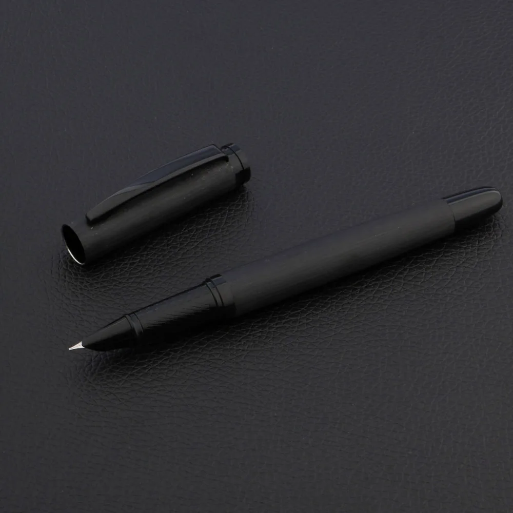

Luxury Metal Frosted Black Fountain Pen Business Finance Fude Bending Nib Office School Supplies Writing Ink Pens New