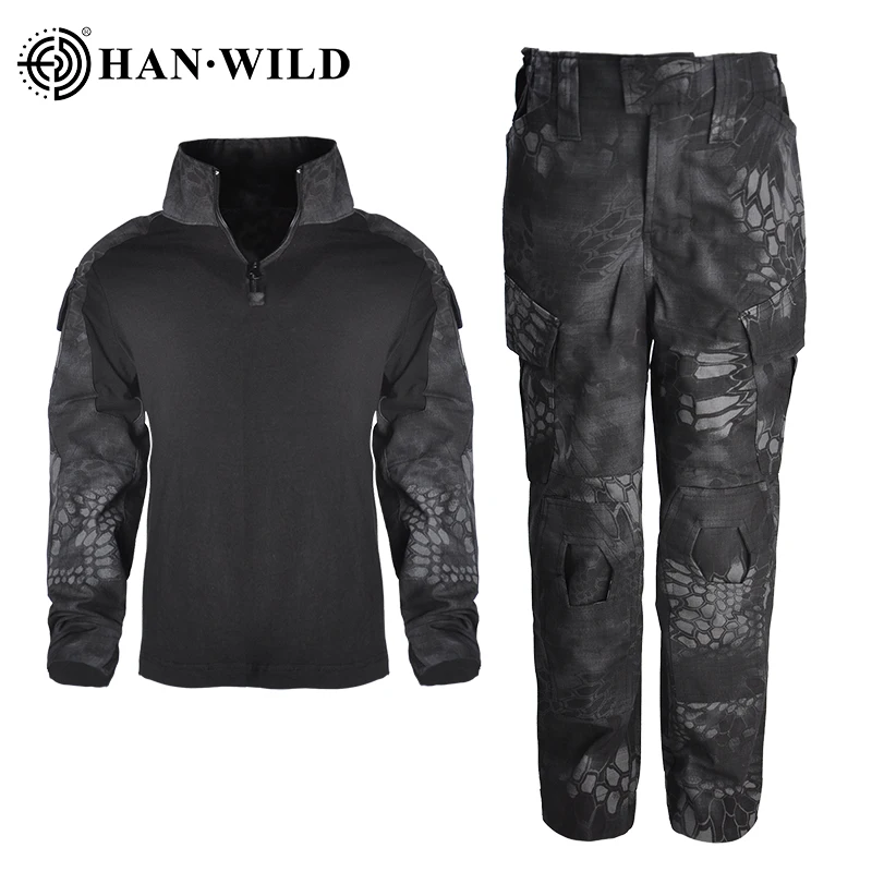 Children's Camo Training Clothes Suit Kids Outdoor Field Camping Hunting Clothes Combat Uniform Airsoft Tactical Shirt Pants