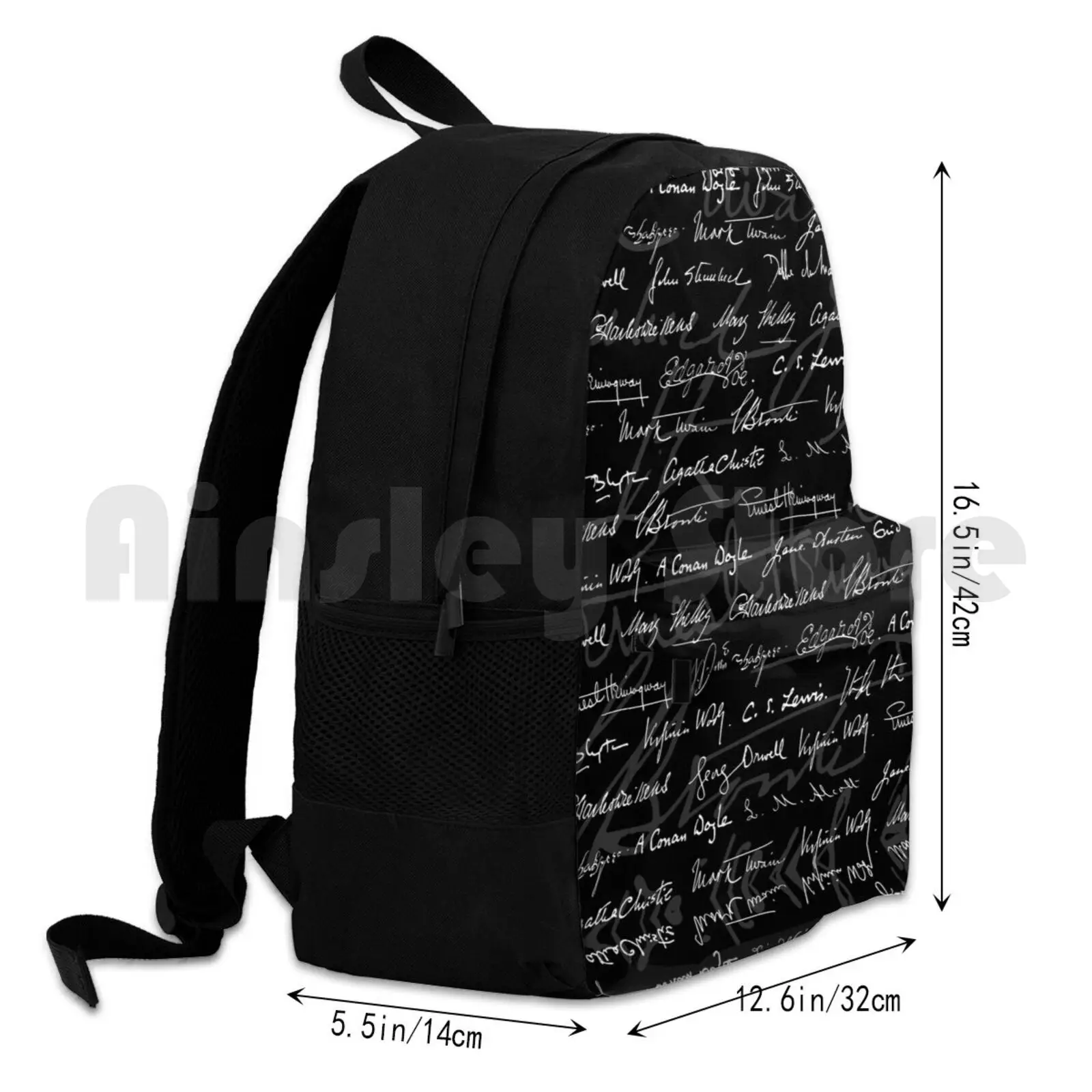 Literary Giants Pattern Outdoor Hiking Backpack Waterproof Camping Travel Book Books Classic Bookish Bookworm Bibliophile