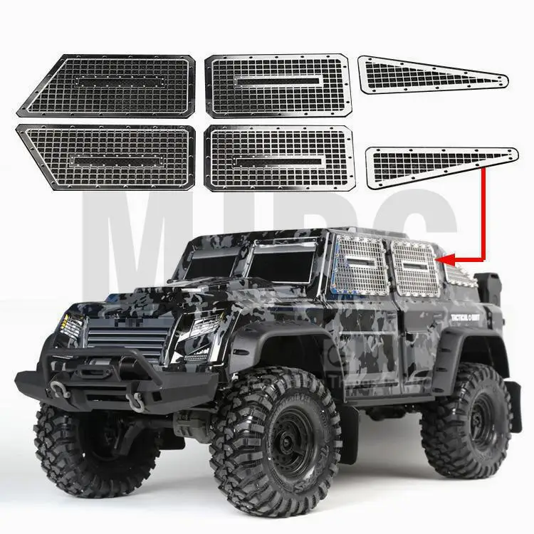 6pcs For 1/10 RC Crawler Car Traxxas TRX-4 TACTICAL UNIT   Stainless Steel Metal Side Window Protection Net #82066-4