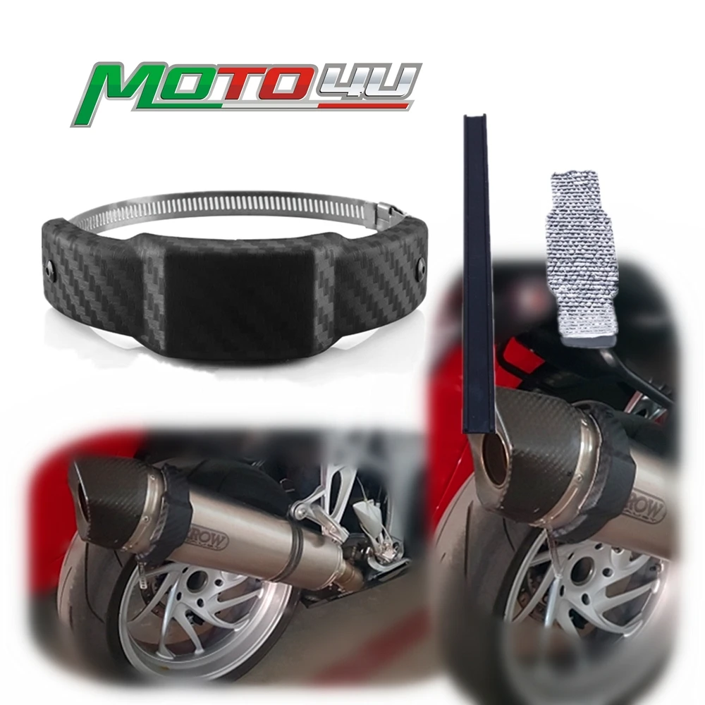 Protector de escape redondo Universal, cubierta de silenciador deslizante para Supermoto, protector de escape para motocicleta, anillos de fijación