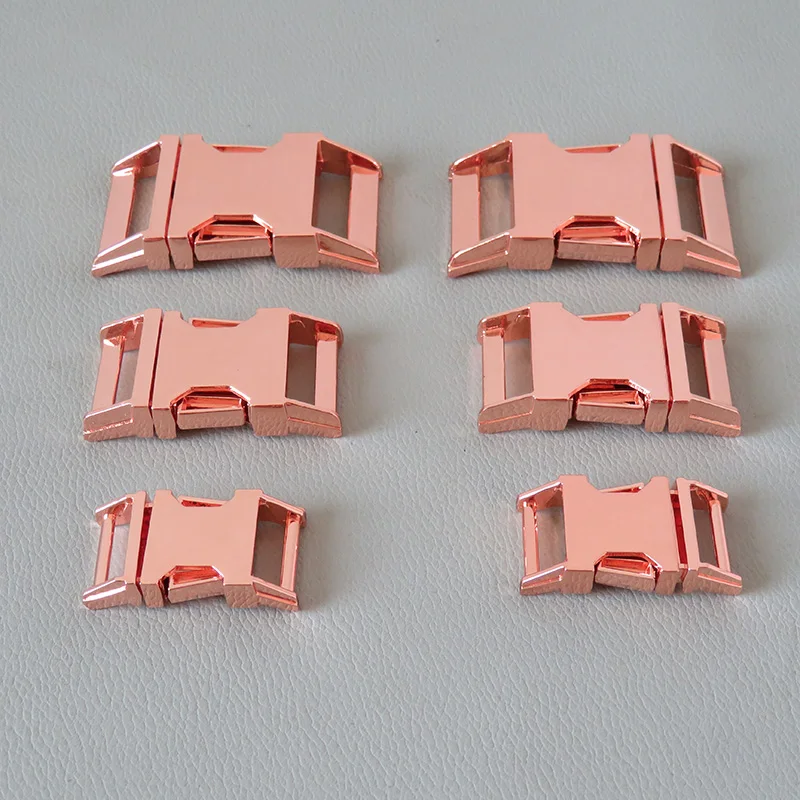 20Pcs/Lot Rose Gold Strong Metal Release Buckle Ring Belt Clasp Webbing Straps Clip Hook For Dog Pet Collar Sewing DIY Accessory