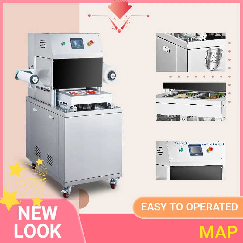 Modified Atmosphere Packaging Machine MAP Tray Sealing Machine For Food Meat Beaf Fruit Vegetable DQ305L