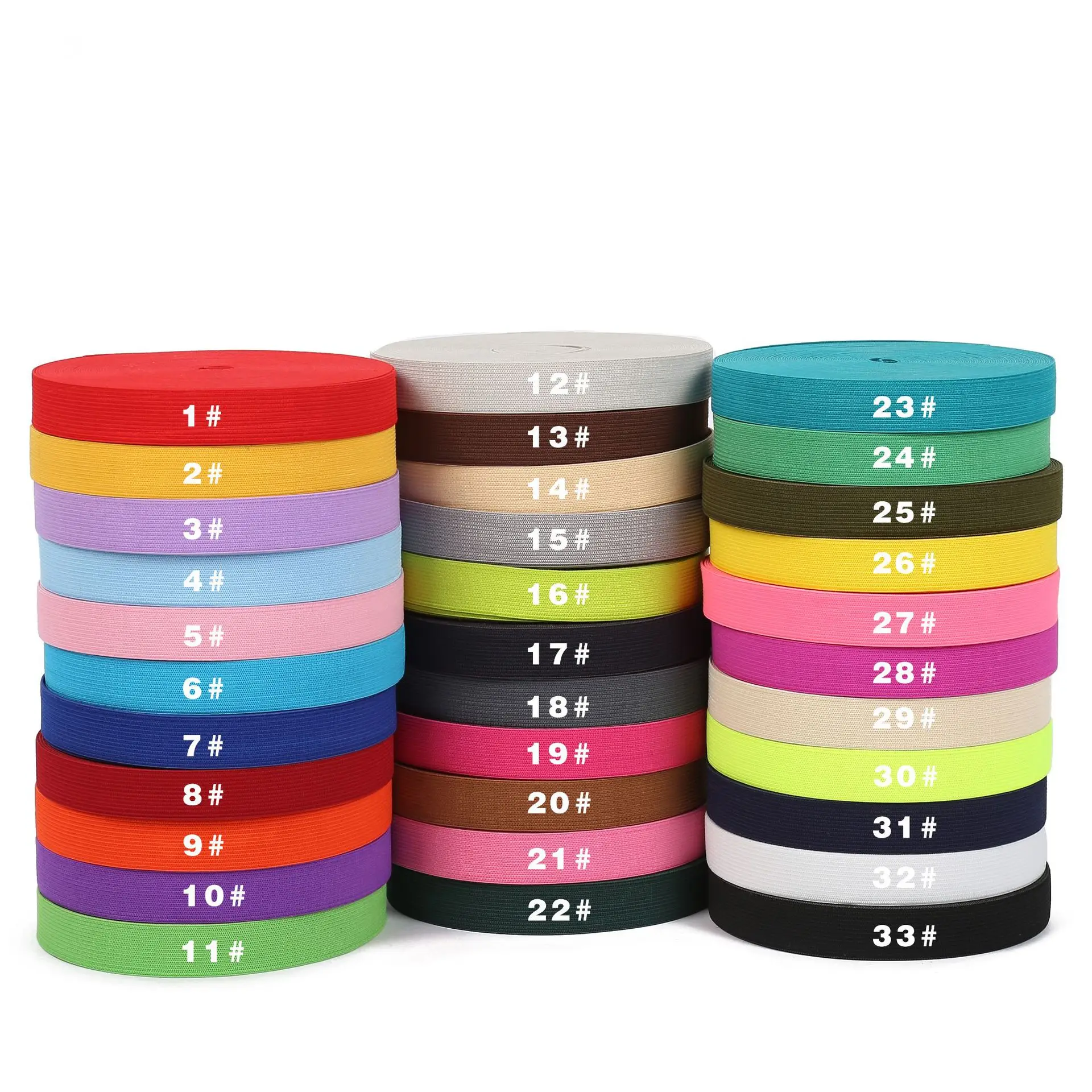 5M 20/25mm Colorful Flat Elastic Bands High Elastic Rope Rubber Band Spandex Ribbon Sewing Lace Trim Belt Band Garment Accessory