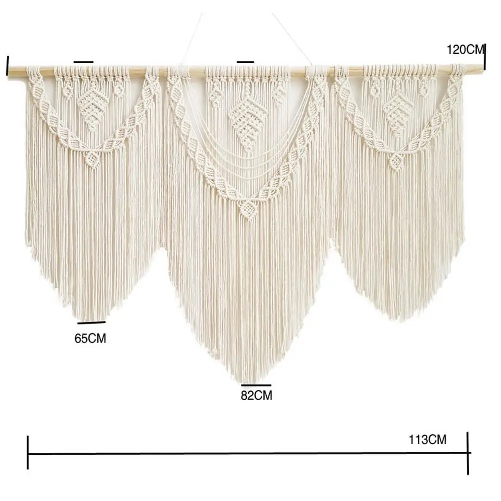 Nieuwe Grote Macrame Tapijt Muur Opknoping Bohemian Art Handwerk Geweven Gordijn Scherm Bruiloft Achtergrond Thuis Slaapkamer Decoratie