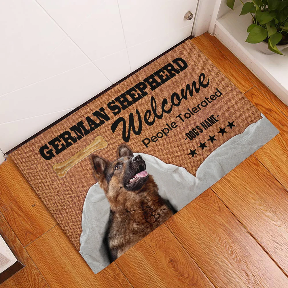 CLOOCL German Shepherd Doormat Decor 3D Print Carpet for Home Living Room Super Soft Absorbent Bathroom Door Mat Kitchen Rug