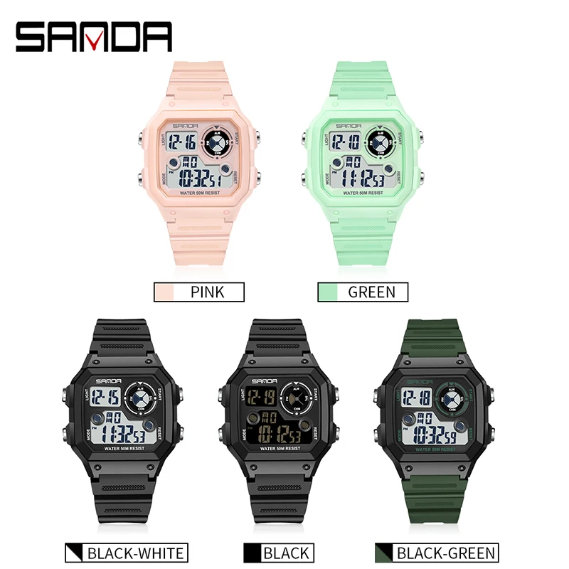 SANDA G Style Digital Watch Men Waterproof Ms Watch Sport Men Watches Boy Girl Electronic relogio masculino Relógio mulher