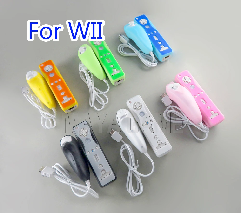 30sets Built-in Motion Plus Controller For Wii 2 in 1 Game Controle Silicone Soft Case For Wii Wireless Games Remote