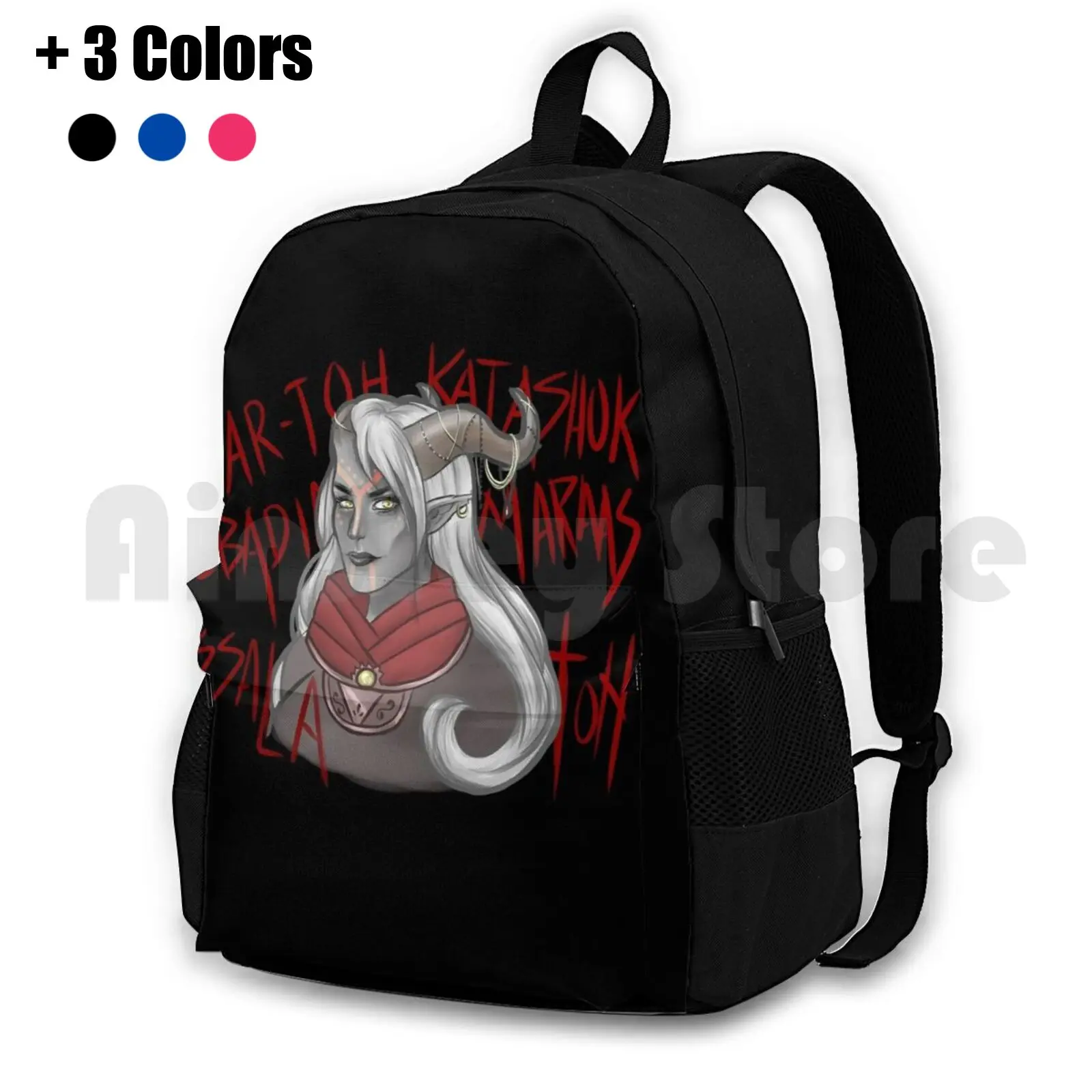 Fem Qunari Outdoor Hiking Backpack Waterproof Camping Travel Dragon Age Da Inquisition Qunari Qun Hera Herah Aadar Videogames