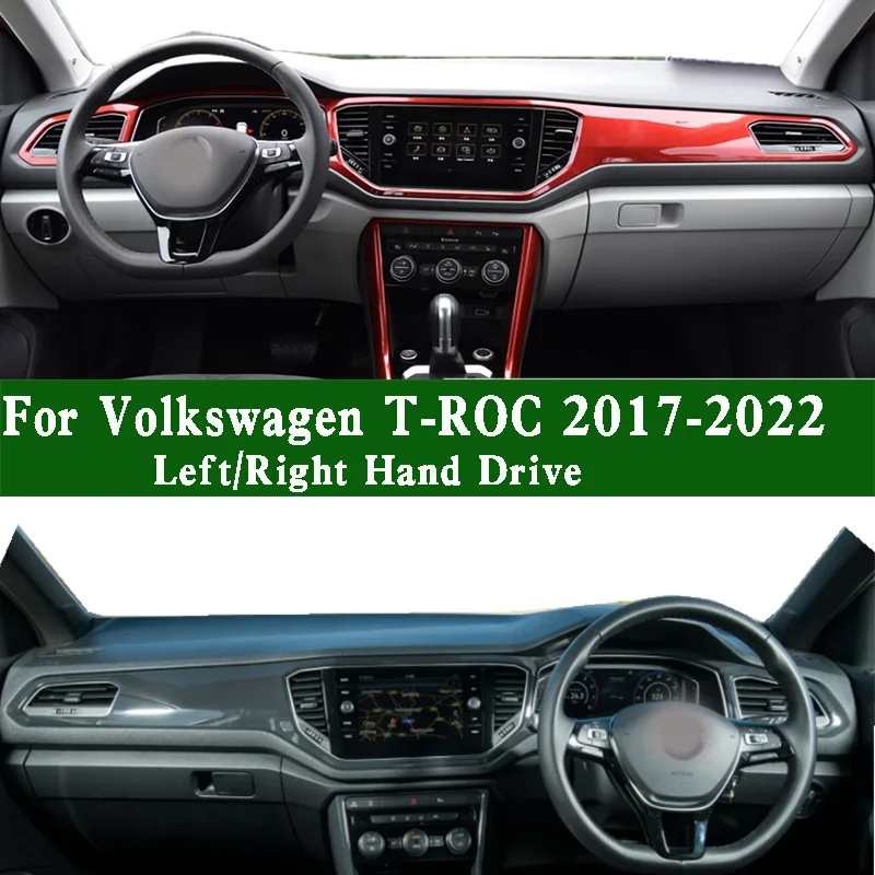 

For Volkswagen T-ROC A11 2017-2022 Car-Styling Dashmat Dashboard Cover Protective Pad Dash Mat Anti-Dirt Proof Ornaments