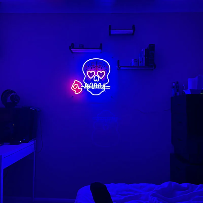 Tattoo Skull Led Neon Light Sign Wall Art Decoration