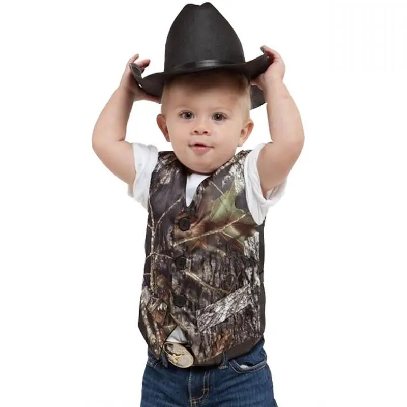 Cheap Camo Vests Boy's Formal Wear Camouflage Real Tree Satin Vest For Wedding Kids Vest