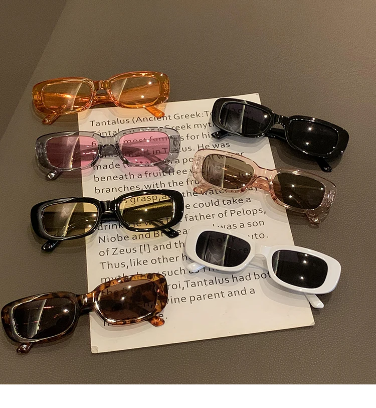 Klassische Weiße Rechteckige frauen Sonnenbrille Neue Mode Kleine Retro Marke Designer Quadrat Sonnenbrille Weibliche Dame Brillen – Detail 2