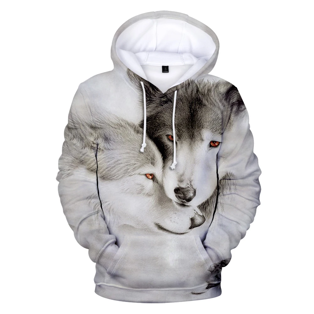 

Hooded beast wolf pullover clothes hip hop 3D printing spring men and women 2020 best selling wild animal hooded casual hooded s