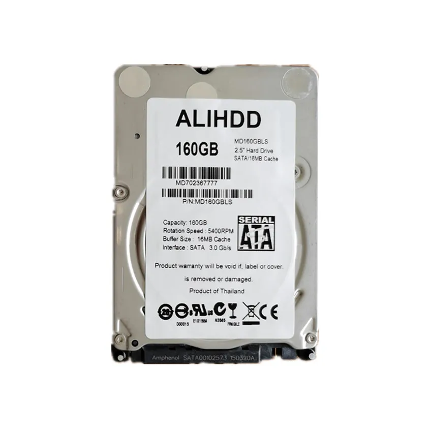 노트북 노트북용 160GB SATA 2.5 인치 5400RPM 16M 7mm 높이 내장 하드 디스크 드라이브, 1 년 보증