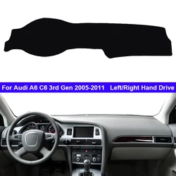 Car Inner Dashboard Cover For Audi A6 C6 3rd Gen 2005 - 2011 Auto Dash Mat Carpet Sun shade Dashmat 2010 2009 2008 2007 2006