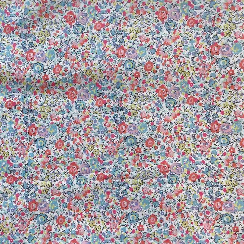 Nectar Floral 80S Tissun liberty Cotton Poplin Fabric For Kids Baby Sewing Cloth Dresses Skirt DIY Meter Designer Fabric