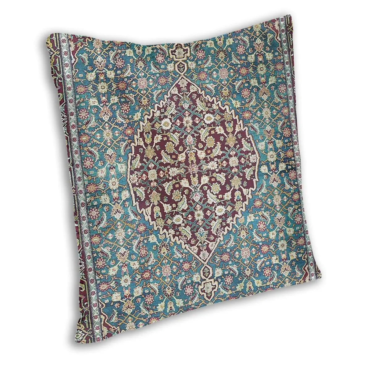 Antique Agra North India Carpet Pillowcase Decoration Bohemian Cushions Throw Pillow for Sofa Polyester Double-sided Printing