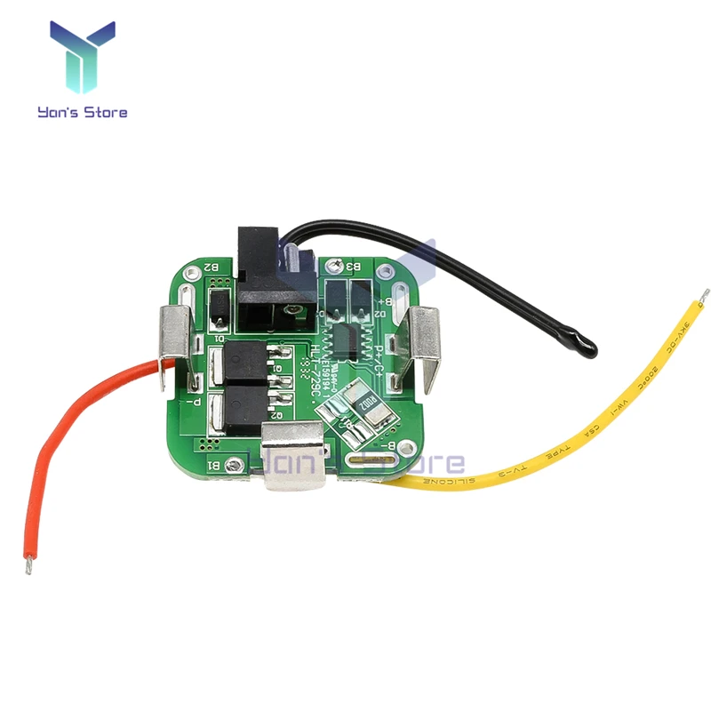 BMS 4S 14.8V Dual MOS 18650 Lithium Battery Charging Protection Board Li-ion Power Bank Charger with Wire