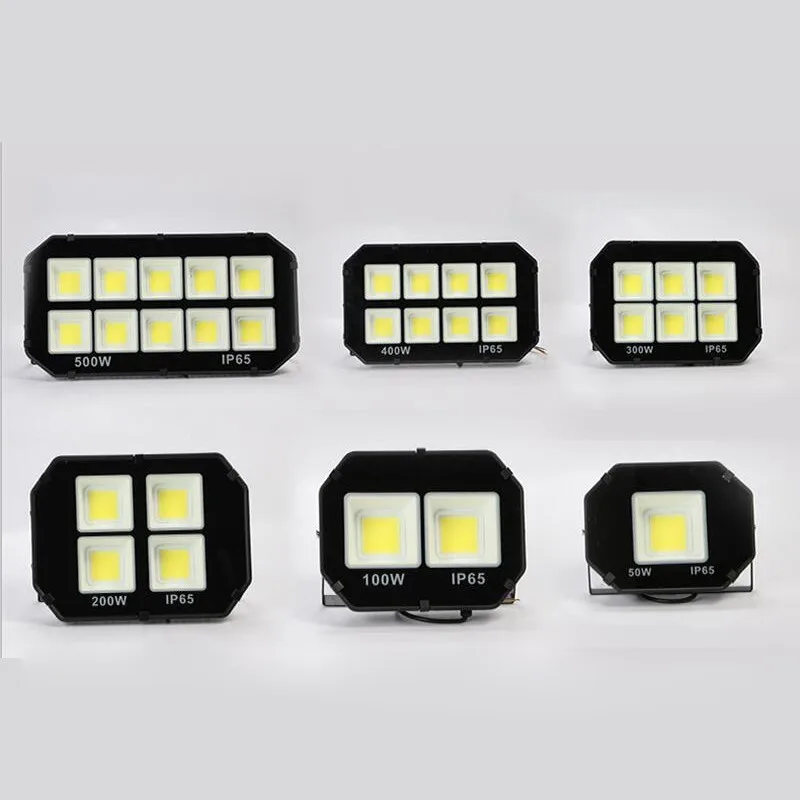 4PCS NEW 50W100W 200W 300W 400W 500W COB LED Flood Lamp IP65 Waterproof AC 85-265V Outdoor Lighting LED Reflector Lamp