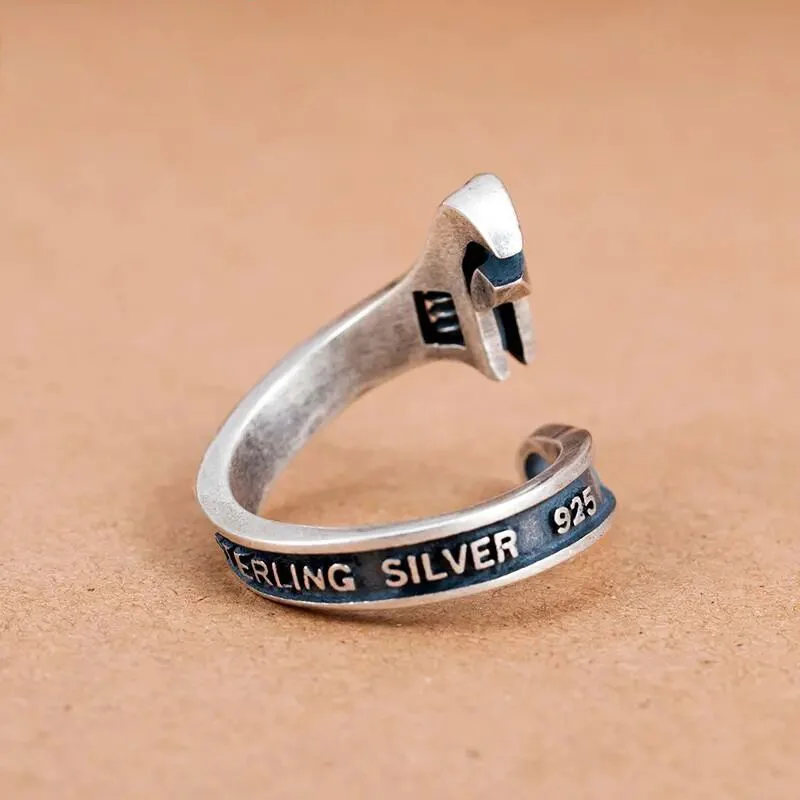 New Fashion Personality Retro Wrench Opening Adjustable Size High Quality Metal Ring Men\\\\\'s Hip Hop Rock Party Jewelry Gift