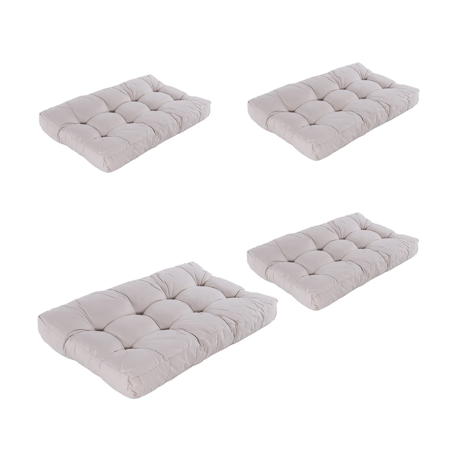 4 Pack seat cushions for pallet | Size: 80x120x16 cm | Oil color raw | Water repellent, outdoor cushions, garden cushion, outdoor pillows, pallet sofas cushions, pallet cushions