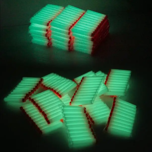 Luminous Toy Gun Balas para Blasters Série Nerf, Clipe de Recarga Dardos, EVA Balas Macias, Brilham no Escuro, 40PCs