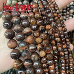 Natural Stone Beads Red Tiger Eye Round Loose Spacer Beads 4 6 8 10 12 14 MM For Jewelry Making DIY Bracelets Accessories 15