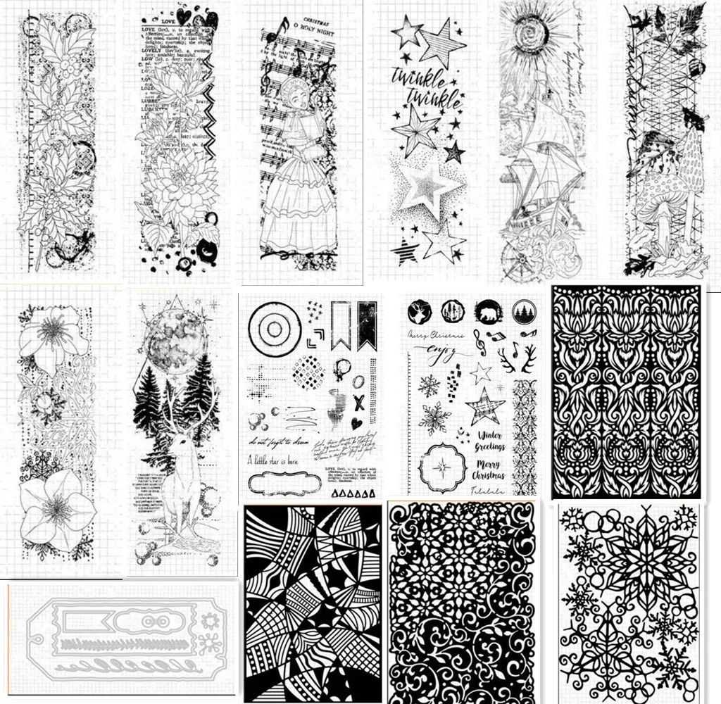 New French Background Clear Stamp Cutting Die / Seal For DIY Scrapbooking / Album Decorative Clear Stamp Sheets C595