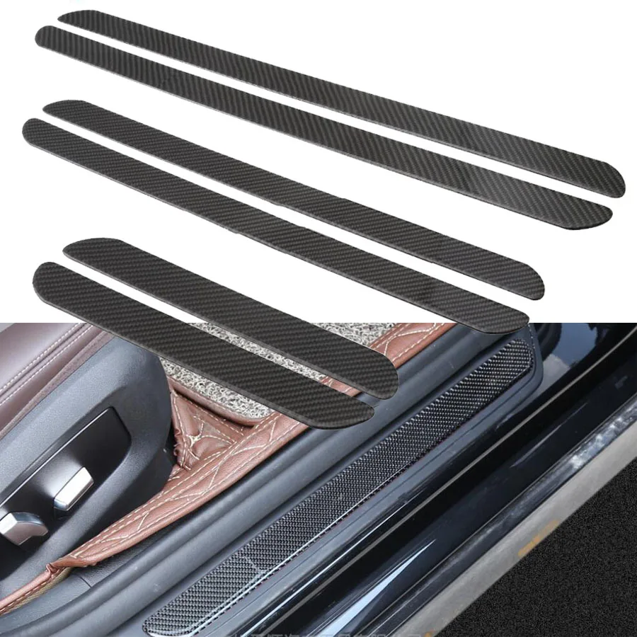 

Car Door Sill Scuff Plate Universal Carbon Fiber Auto Entry Threshold Cover Panel Step Protective Decorative Sticker Guard