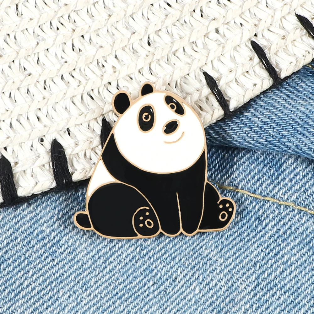 Cute Smile Panda Enamel Pin Cartoon Funny Animals Brooches Custom Badge Women Men Backpack Clothes Lapel Pins Jewelry For Kids