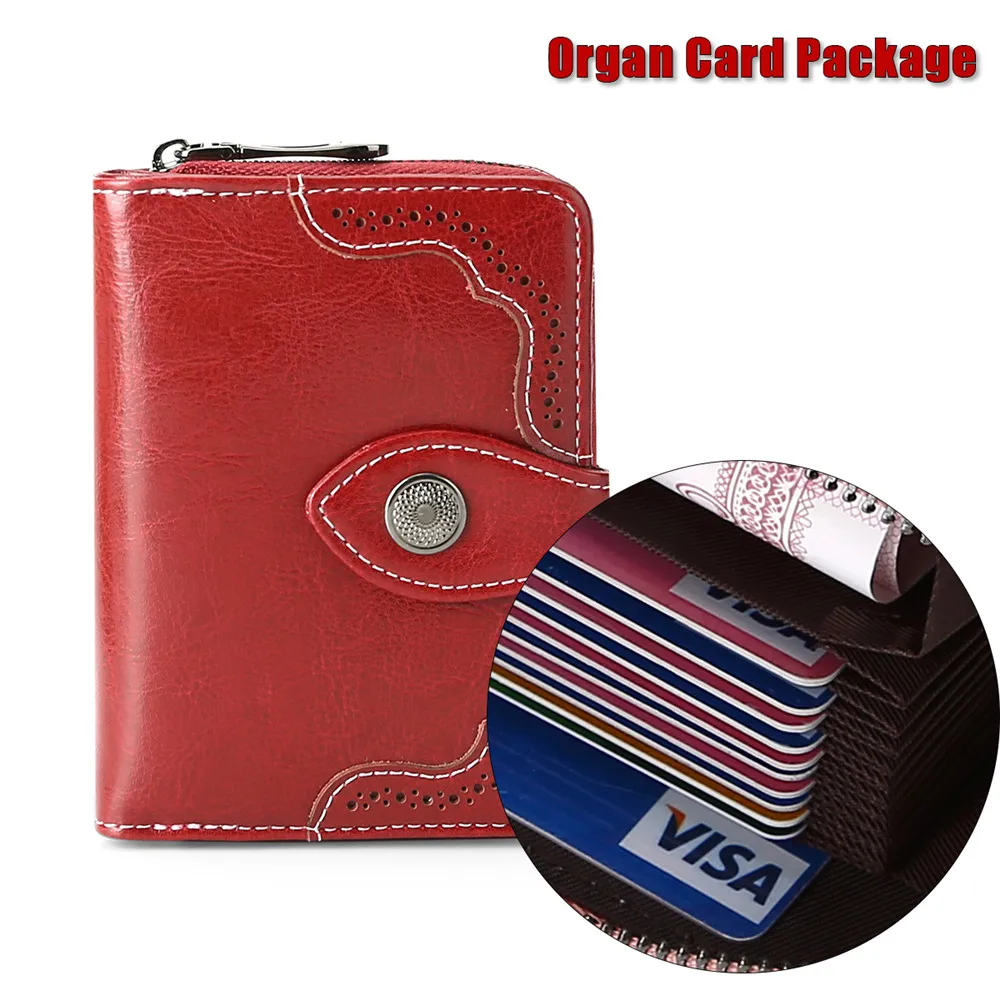 RETROGOO 2020 Fashion Short Women Wallet Genuine Leather Femal Purse Pink Red Card Organizer Wallet Small Girl Clutch Carteira