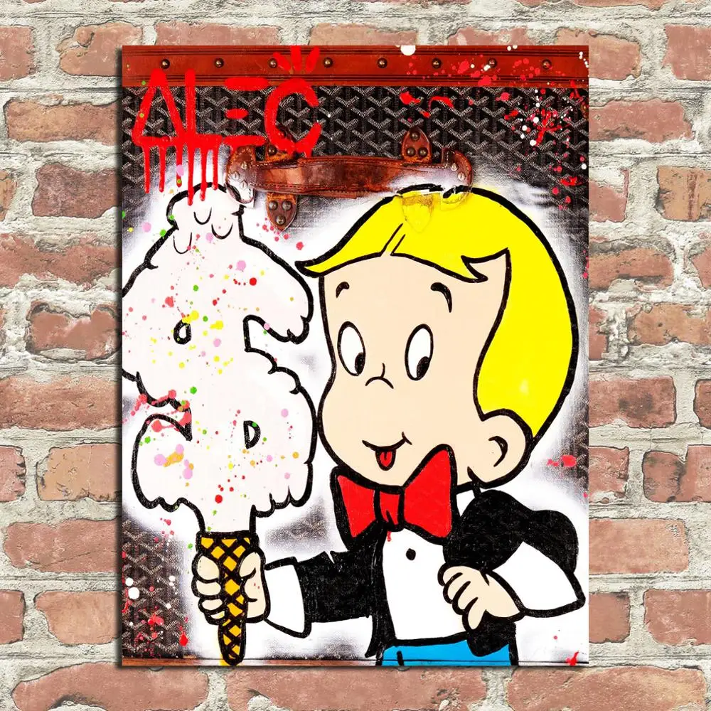 HD Print Alec Monopoly Oil Painting Home Decor Wall Art on Canvas Richie Ice Cream Canvas Printings Room Decor