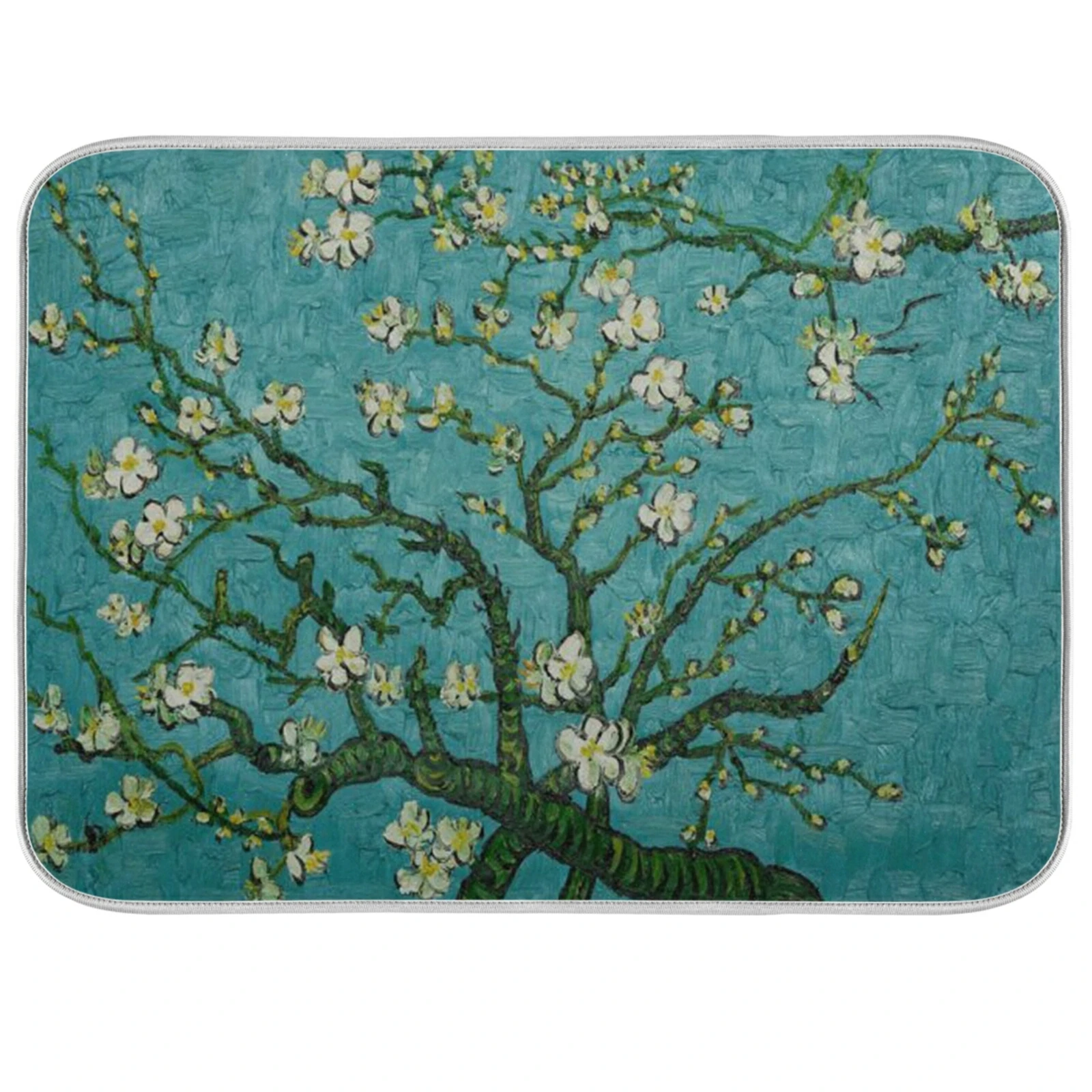 

Blossom Tree Van Gogh Art Oil Painting Dish Drying Mat Placemat Water Absorbed Anti-slip Heat Resistant Mat Kitchen Accessories