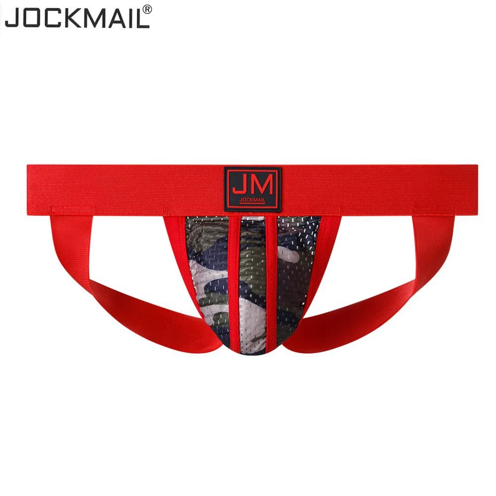 JOCKMAIL sexy underwear men jockstrap camouflage mesh underwear sissy men briefs bikini Breathable gay underwear g string tanga