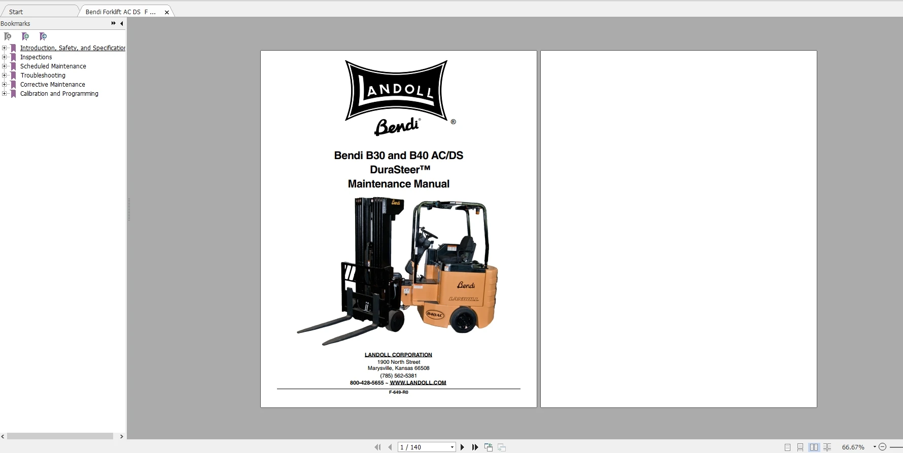 

Вилочный погрузчик Landoll Bendi, полный коллекционный инструкции, DVD, PDF
