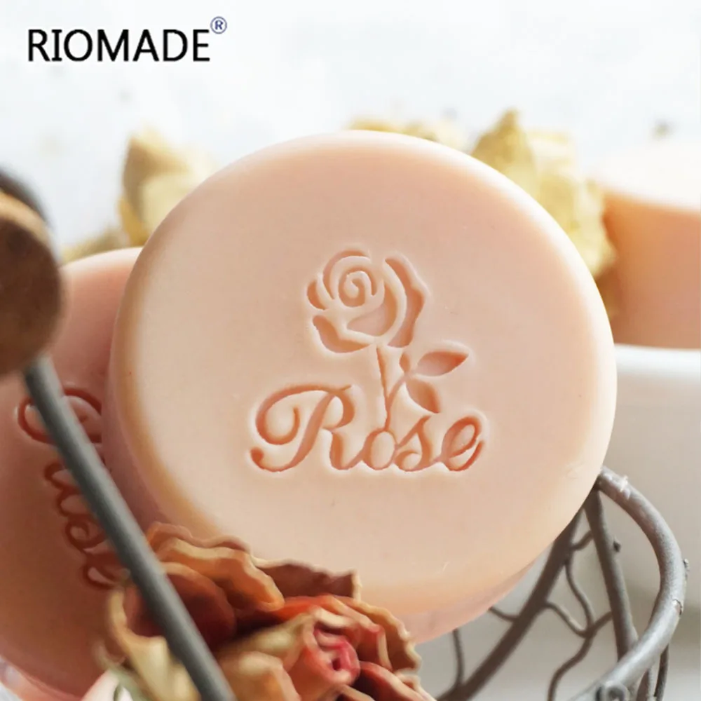 Plant Flower Lemon Rose Chamomile Flag Styles Soap Stamp Natural Handmade Seal Transparent Acrylic DIY For Soap Making Tools