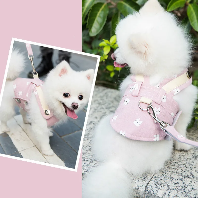 

Cute Small Dog Harness Breathable Mesh Vest Pet Leash Walking Running Chest Strap For Pomeranian Teddy Chihuahua Puppy Dogs