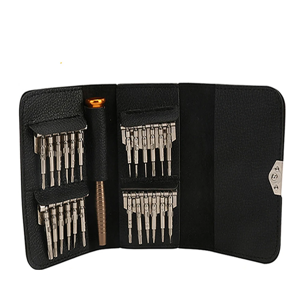 Screwdriver Set 25 in 1 Torx Screwdrivers Leather Case Opening Repair Tools Set For iPhone Cellphone Watch Tablets PC Hand Tools