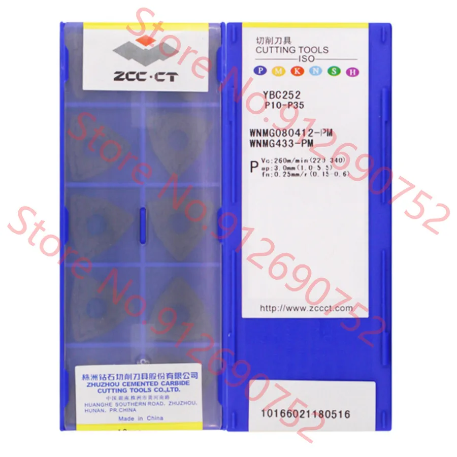 ZCC.CT WNMG060404-PM/WNMG060408-PM/WNMG080404-PM/WNMG080408-PM/WNMG080412-PM YBC252 inserti in metallo duro 10 pezzi