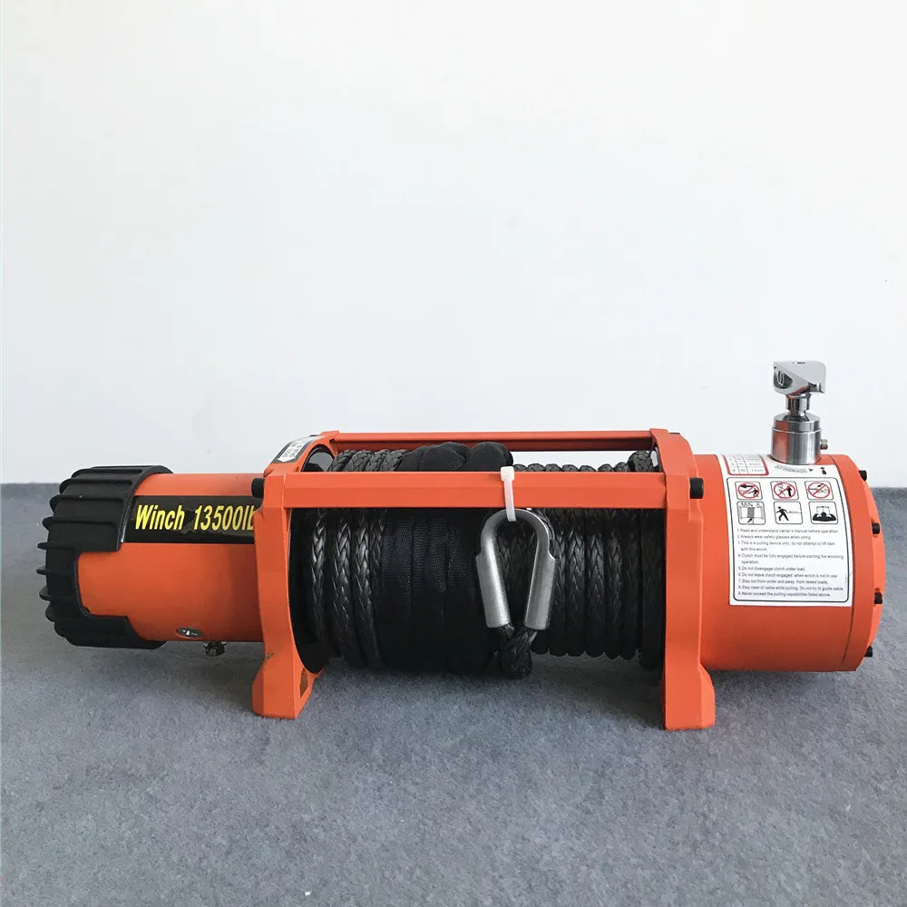 12v 13500lb verricello elettrico Heavy Duty ATV rimorchio cavo in nylon ad alta resistenza cavo telecomando Set argano elettrico