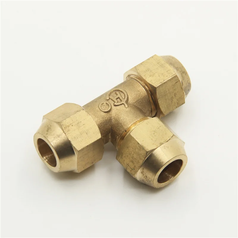 Flared copper pipe fittings Tube OD 6/8/10/12/14/16/19mm Brass Connector Fitting Copper flared fittings